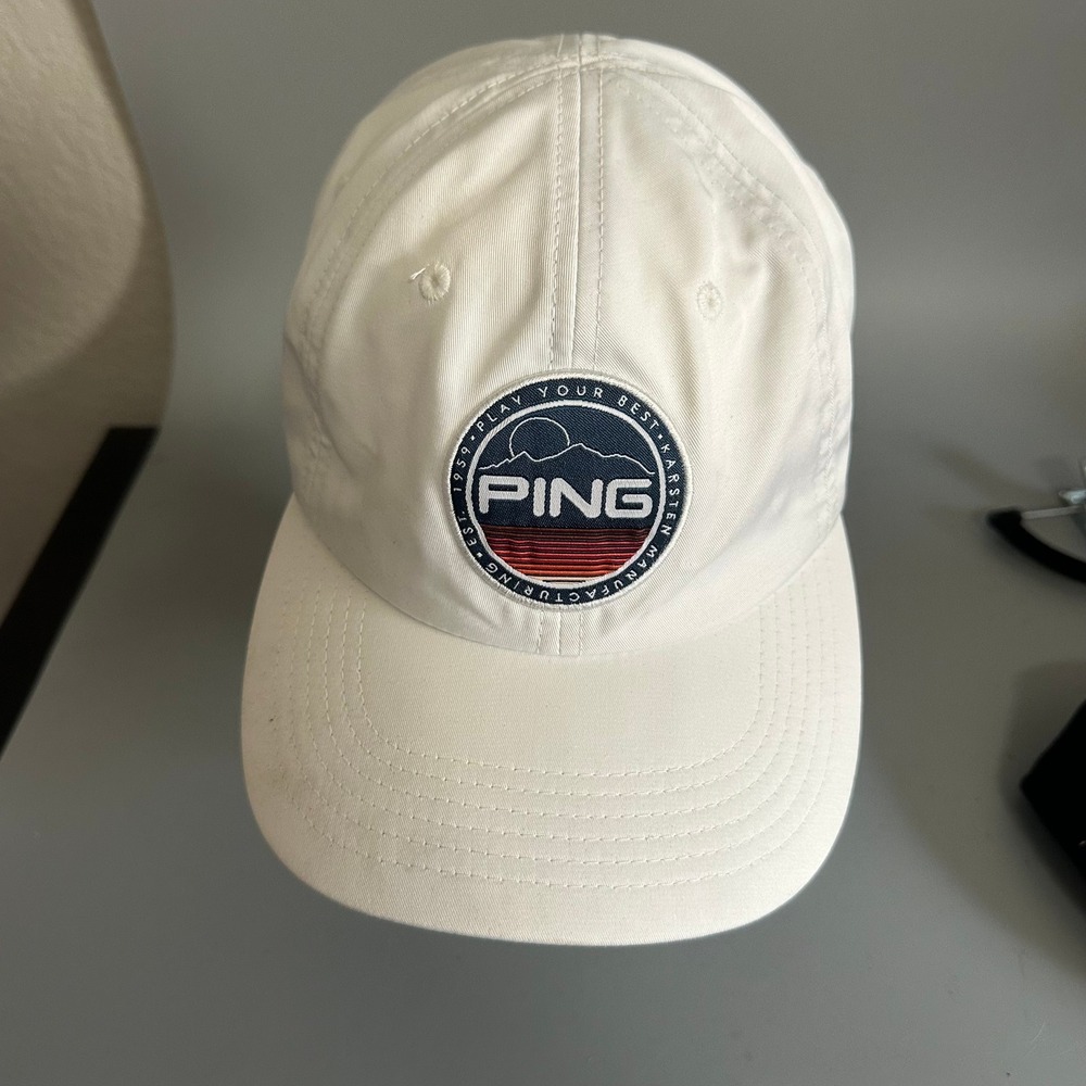 Ping Golf SensorCool Hat White Adjustable Play Your Best Patch Performance Cap